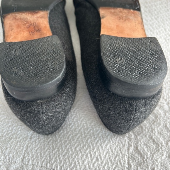 Talbots Charcaol Grey Flats in Wool Fabric with Black Velvet Bow Shoe size 8 - Picture 9 of 16